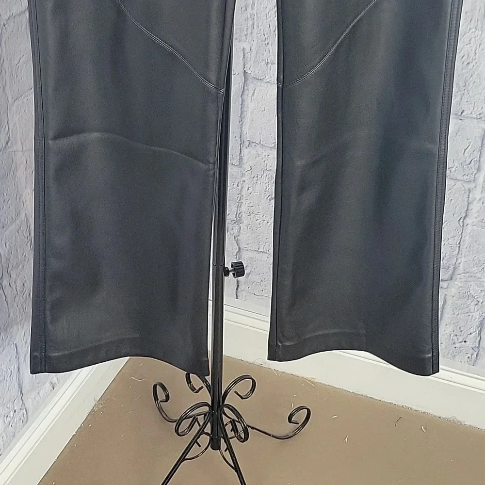 FREE PEOPLE Black Love Language Low Rise Faux Leather‎ Pant Size 10